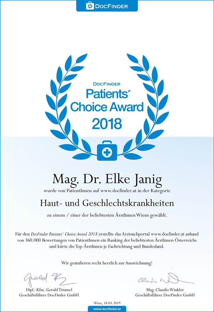 Patients`Choice Award 2018 | Dr. Elke Janig