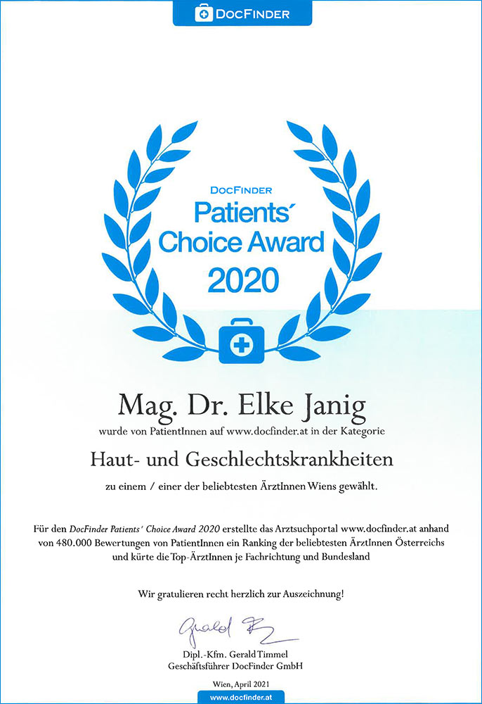 Patients`Choice Award 2020 | Dr. Elke Janig